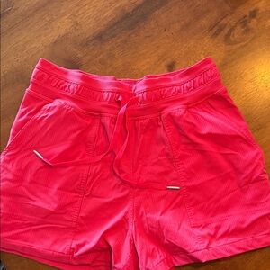 Lululemon dance studio Pink/red Drawstring Shorts size 6.